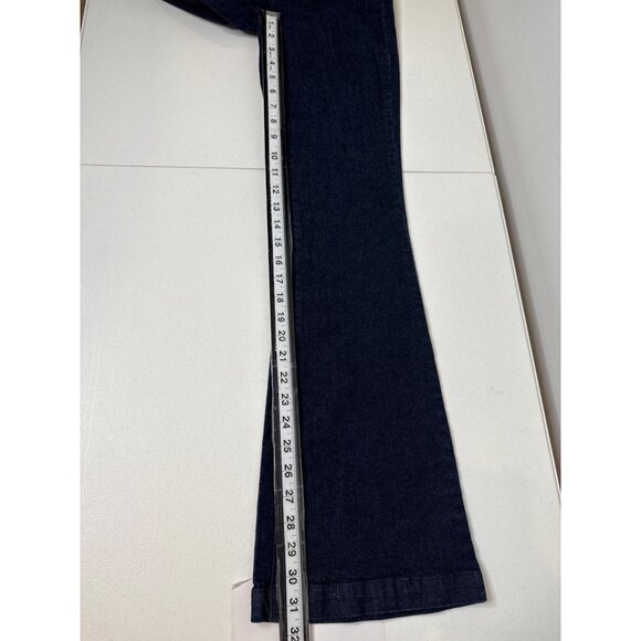 Express Super High Rise Flare Jeans Dark Wash Bootcut Stretch Denim Size 2R - Picture 8 of 14